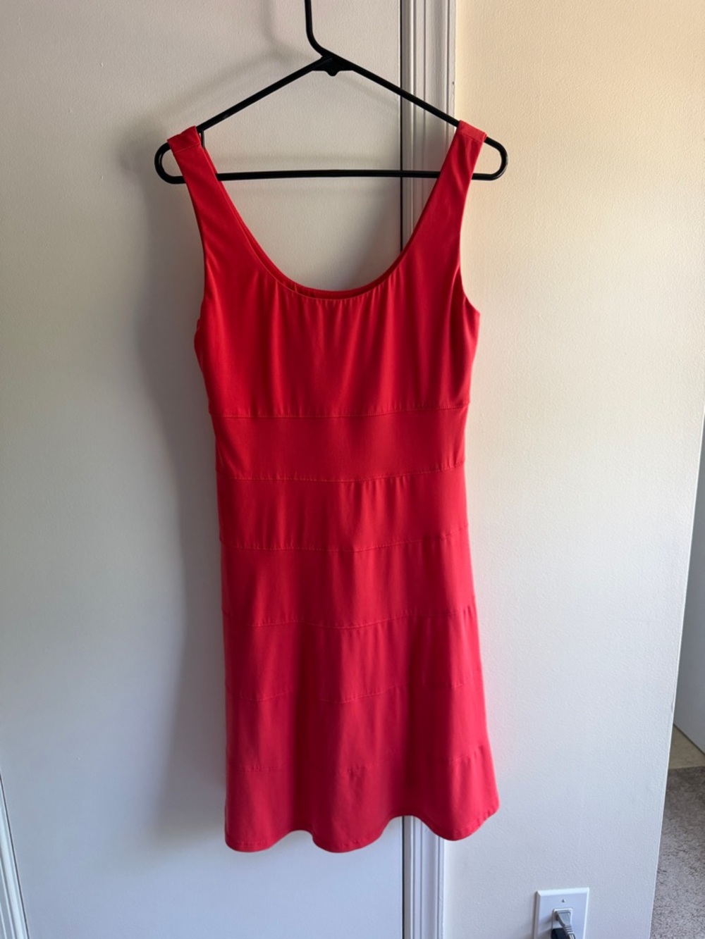connected apparel Red Scoop Neck Mini Dress